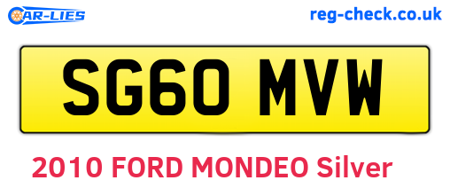SG60MVW are the vehicle registration plates.