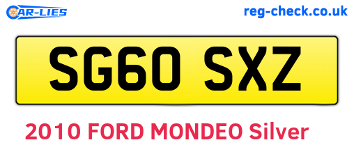 SG60SXZ are the vehicle registration plates.