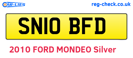 SN10BFD are the vehicle registration plates.