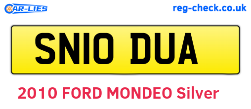 SN10DUA are the vehicle registration plates.