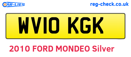 WV10KGK are the vehicle registration plates.