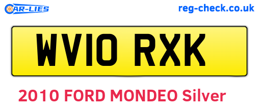 WV10RXK are the vehicle registration plates.