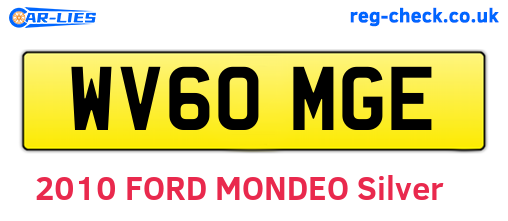 WV60MGE are the vehicle registration plates.