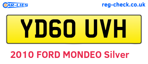 YD60UVH are the vehicle registration plates.