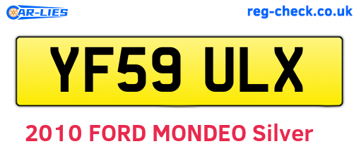 YF59ULX are the vehicle registration plates.