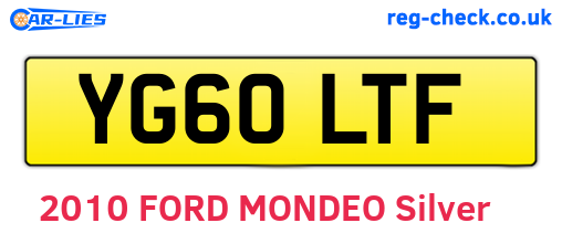 YG60LTF are the vehicle registration plates.
