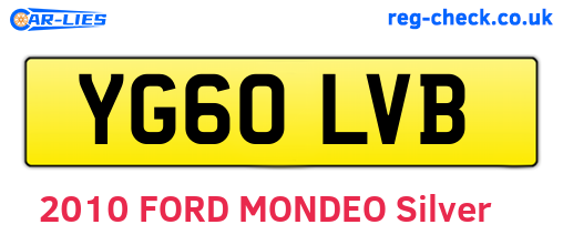 YG60LVB are the vehicle registration plates.