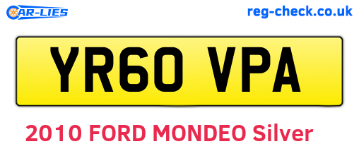 YR60VPA are the vehicle registration plates.