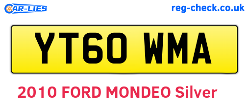 YT60WMA are the vehicle registration plates.