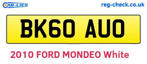 BK60AUO are the vehicle registration plates.