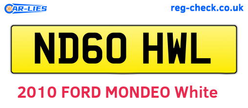 ND60HWL are the vehicle registration plates.