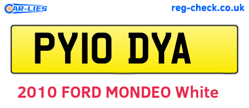 PY10DYA are the vehicle registration plates.