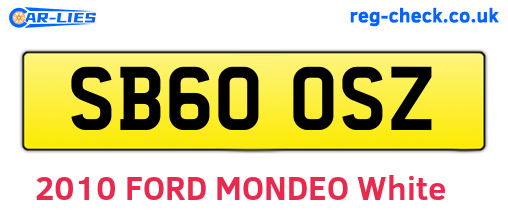 SB60OSZ are the vehicle registration plates.