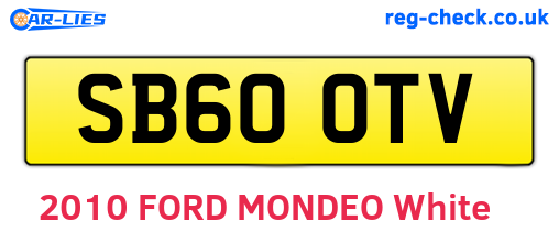 SB60OTV are the vehicle registration plates.