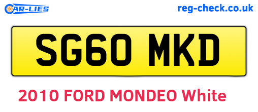 SG60MKD are the vehicle registration plates.