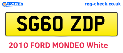 SG60ZDP are the vehicle registration plates.