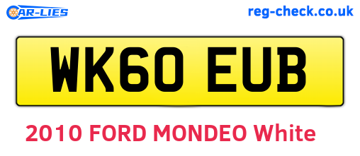 WK60EUB are the vehicle registration plates.