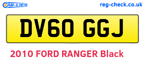 DV60GGJ are the vehicle registration plates.