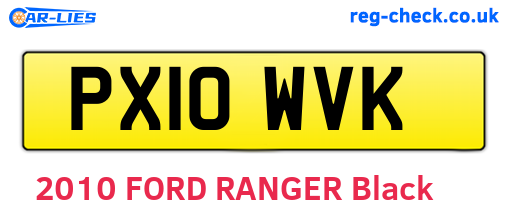 PX10WVK are the vehicle registration plates.