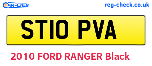 ST10PVA are the vehicle registration plates.