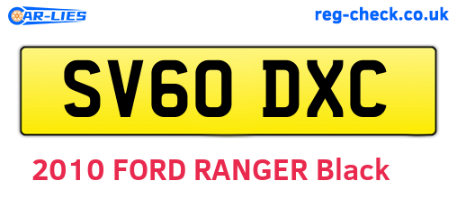 SV60DXC are the vehicle registration plates.