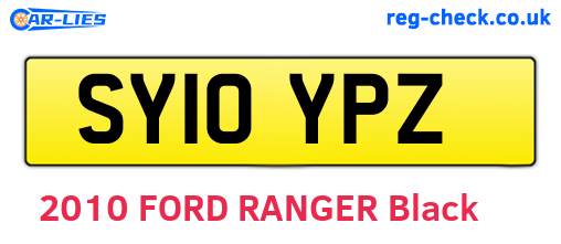 SY10YPZ are the vehicle registration plates.