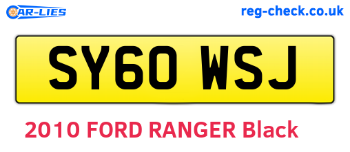 SY60WSJ are the vehicle registration plates.