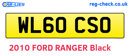 WL60CSO are the vehicle registration plates.