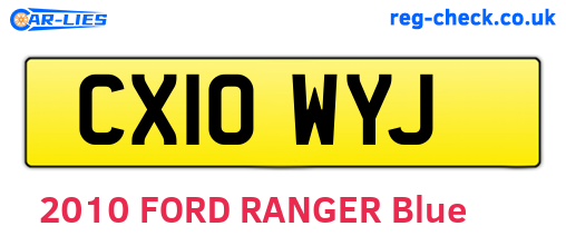 CX10WYJ are the vehicle registration plates.