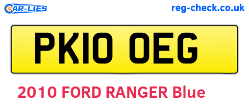 PK10OEG are the vehicle registration plates.