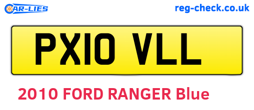 PX10VLL are the vehicle registration plates.
