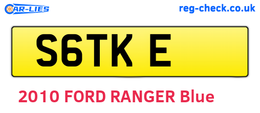 S6TKE are the vehicle registration plates.