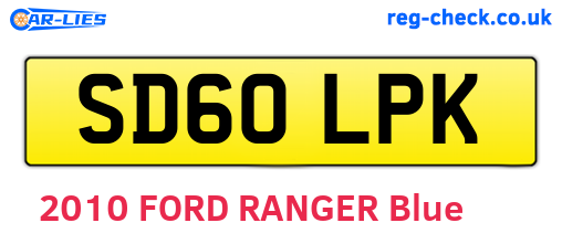 SD60LPK are the vehicle registration plates.