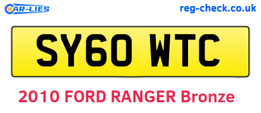 SY60WTC are the vehicle registration plates.
