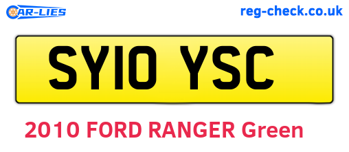 SY10YSC are the vehicle registration plates.