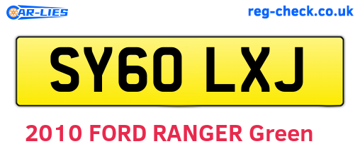 SY60LXJ are the vehicle registration plates.