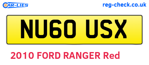 NU60USX are the vehicle registration plates.