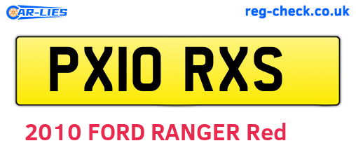 PX10RXS are the vehicle registration plates.