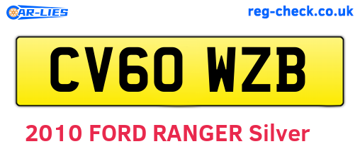 CV60WZB are the vehicle registration plates.