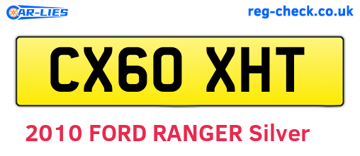 CX60XHT are the vehicle registration plates.