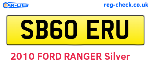 SB60ERU are the vehicle registration plates.