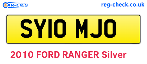 SY10MJO are the vehicle registration plates.