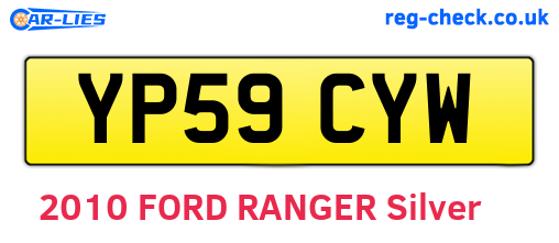 YP59CYW are the vehicle registration plates.