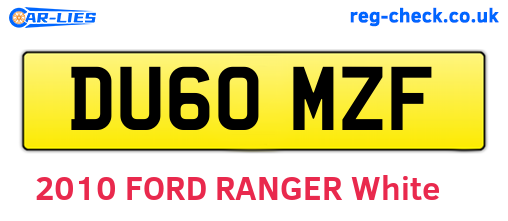 DU60MZF are the vehicle registration plates.