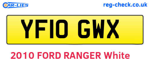 YF10GWX are the vehicle registration plates.
