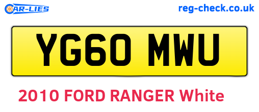YG60MWU are the vehicle registration plates.