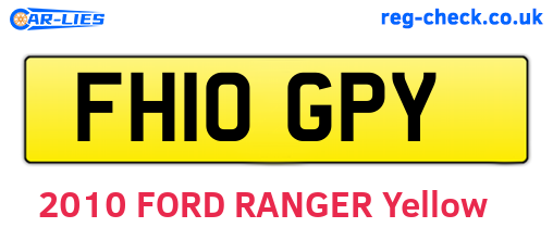 FH10GPY are the vehicle registration plates.