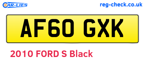 AF60GXK are the vehicle registration plates.
