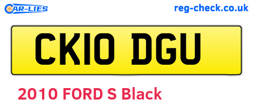 CK10DGU are the vehicle registration plates.