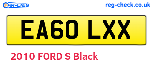EA60LXX are the vehicle registration plates.